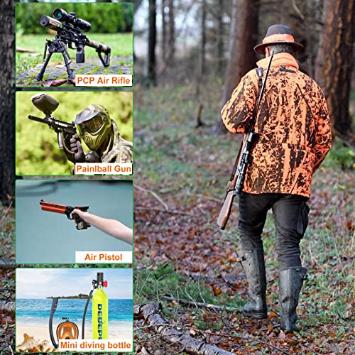 Pcp Air Compressor With Built-In Power Adapter,Auto-Shutoff,Oil &Water-Free, 4500Psi/30Mpa-5000Psi/35Mpa, Power By 110V /220V Ac Or 12V Dc For Air Gun, Paintball/Scuba Tank,Suv Tires (Manual) #TOP5