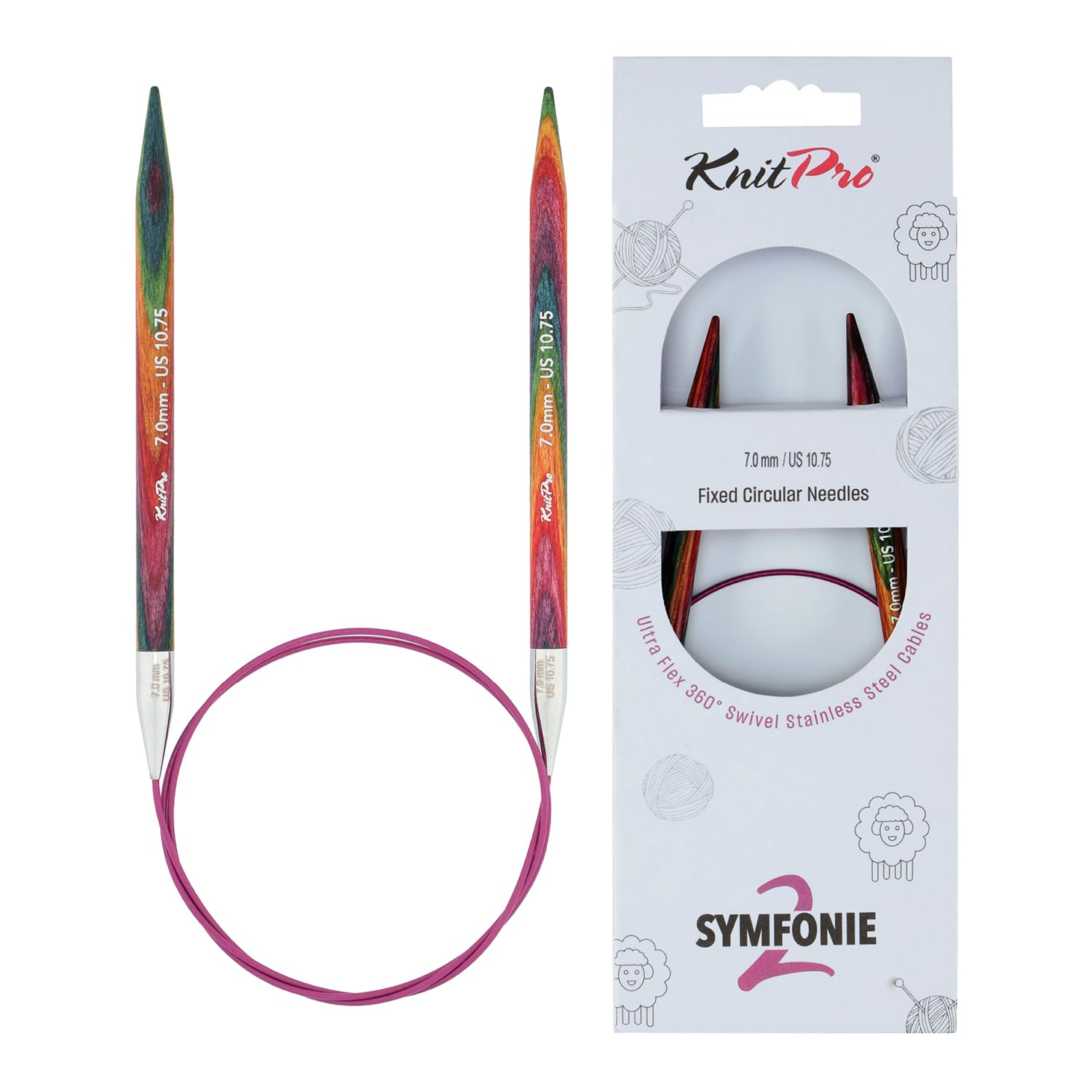 KnitPro Symfonie 2 Fixed Circular Needles 32" (80cm) | 7mm