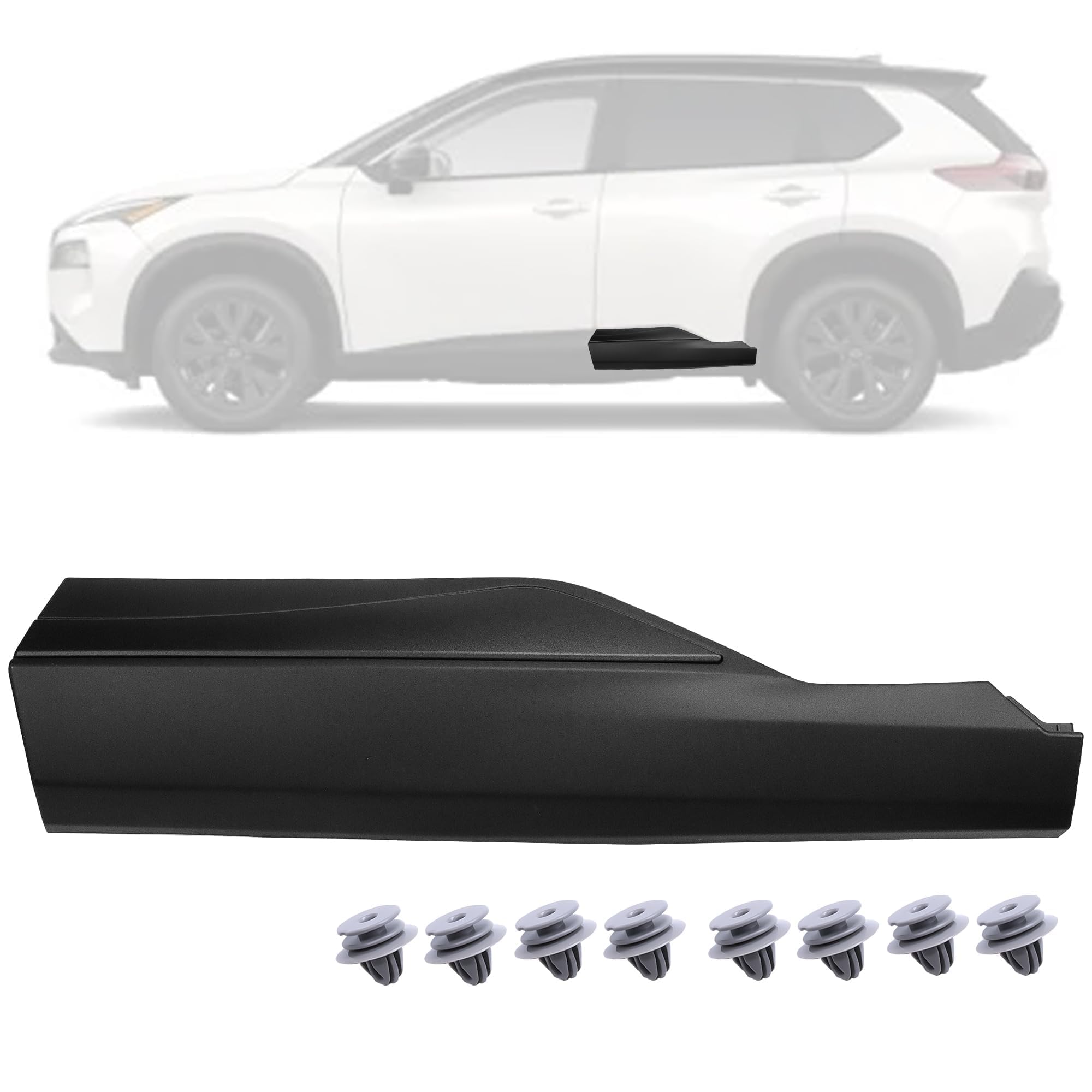 Shtuomoland Rear Left Side Door Lower Molding Trim Door Lower Decorative Protective Panel Fit for Nissan Rogue 2021 2022 2023 Replace 82871-6RR0A