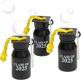 Fun Express 2 1/4" Graduation Class of 2025 Plastic Bubble Bottles - 12 Pieces