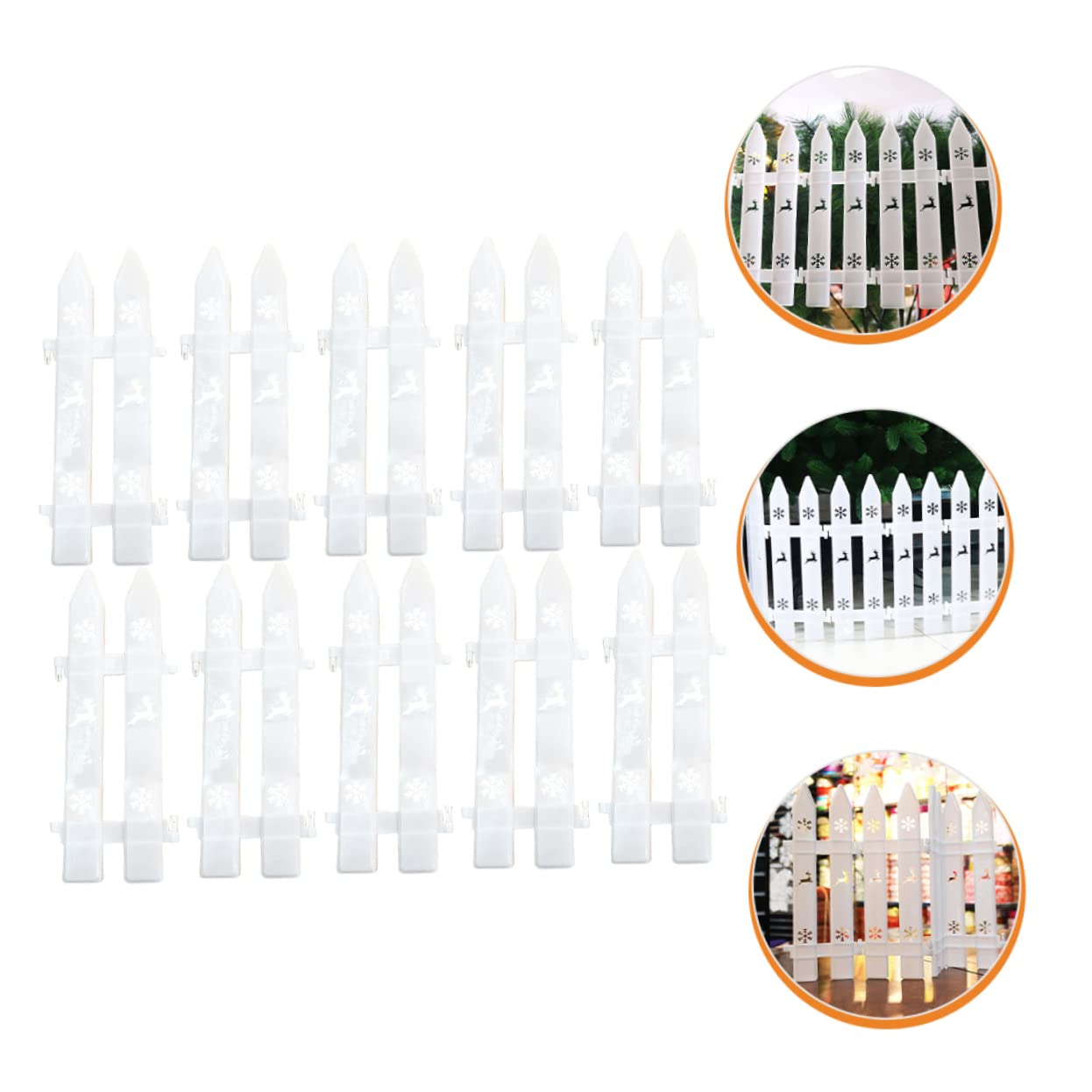 MAGICLULU 2 Sätze Der Zaun Weihnachtsdeko Christmas Tree Fence Christmas Dekoration Garten Spaliere Weihnachten Grenze Weihnachtsfeier Liefert Freigabe Gartenzaun Plastik Weiß 30 Stück * 2