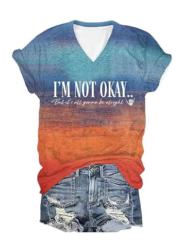 Qhecomce I Am Not Okay Shirt, I'm Not Okay But Its All Shirt, Im Not Okay But It's All Gonna Be Alright Shirt, Unisex Shirt