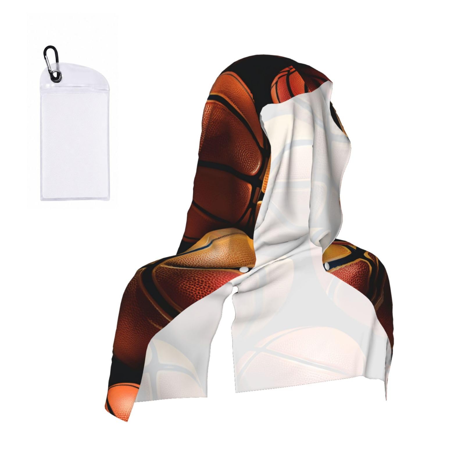 DUWAA Basketball Print Cooling Hooded Sports Towel, 30×60cm Quick Drying Summer Cool Head Wrap For Neck And Face