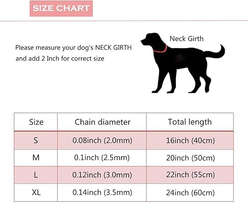 Miniatura 2 de Collar de acero inoxidable con cadena en P para entrenamiento de perros (0.079 in x 16 pulgadas)