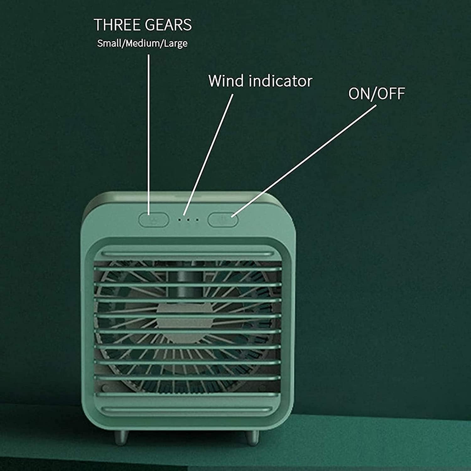 Portable Conditioner Small Personal Evaporation Air Cooler and Humidifier Mini AC (Green)