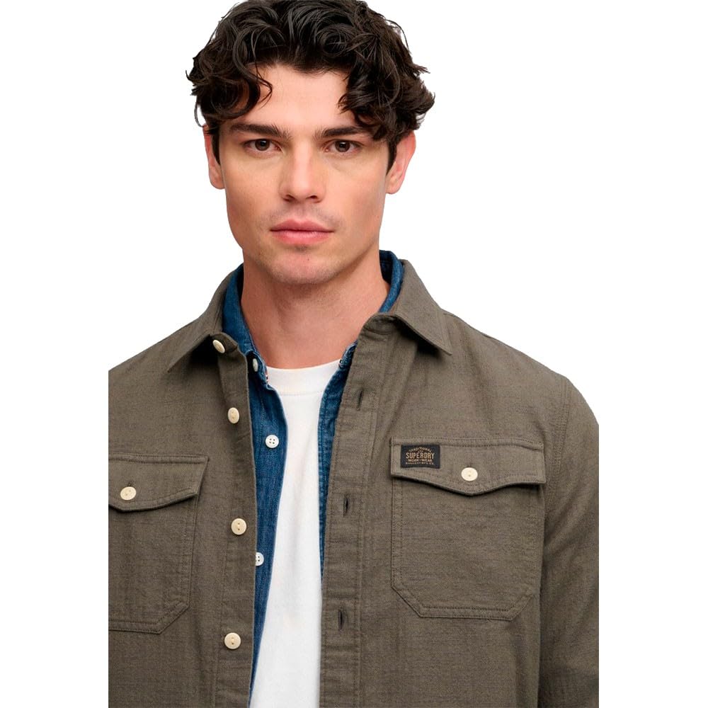 Superdry Camicia A Maniche Lunghe Herringbone Workwear XL