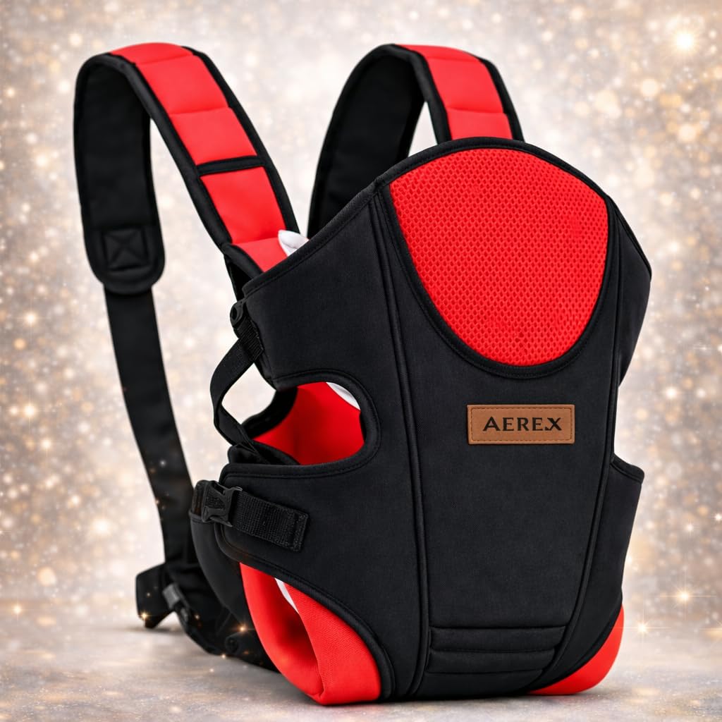Adjustable Rabbit Baby Carrier 3-in-1 Infant Carrier Baby Toddler Carrier for 4 to 24 Months Baby Honeycomb/Kangaroo Bag Toddler Carrier Body Holder Backpack (Red)-image-24