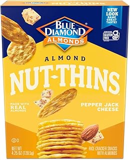 Blue Diamond Almonds Nut Thins Cracker Crisps, Pepper Jack Cheese, 4.25 Ounce