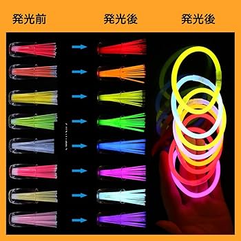 Amazon.co.jp: 100本セット 光る ブレスレット 蛍光 ケミカルライト