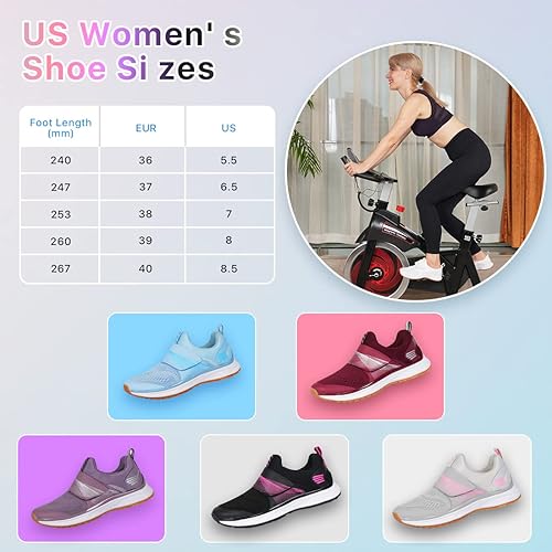 Miniatura 5 de Zapatos de ciclismo de interior para mujer, transpirables, de alto rendimiento, para interiores y exteriores, compatibles con SPD