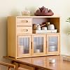 Gdrasuya10 Small Countertop Pantry Shelves - Freestanding Kitchen Storage Cabinet with Drawers for Spices