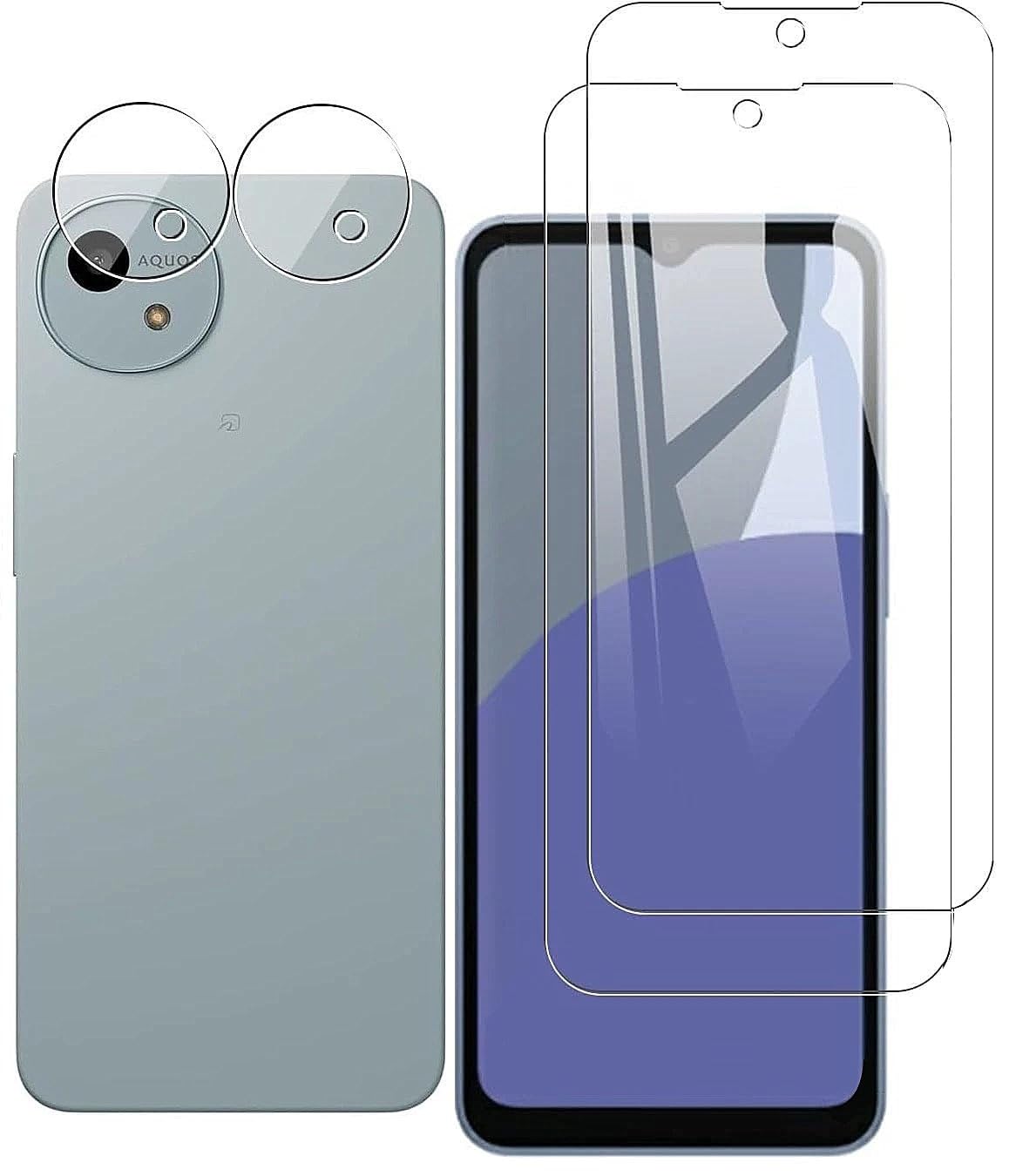 Amazon | 【2+2 セット】適用 AQUOS Wish5 SH-52F ガラス