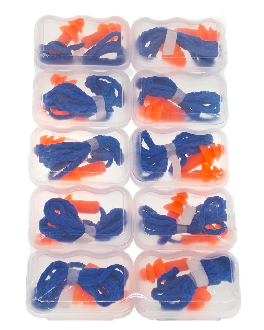 Photo 1 of 10 Pairs Corded Silicone Ear Plugs - with Plastic Carry Cases - Reusable Noise Cancelling Earplugs for Hearing Protection - Shooting Range Noise Reduction, Construction Work, Hunting Ear Protection