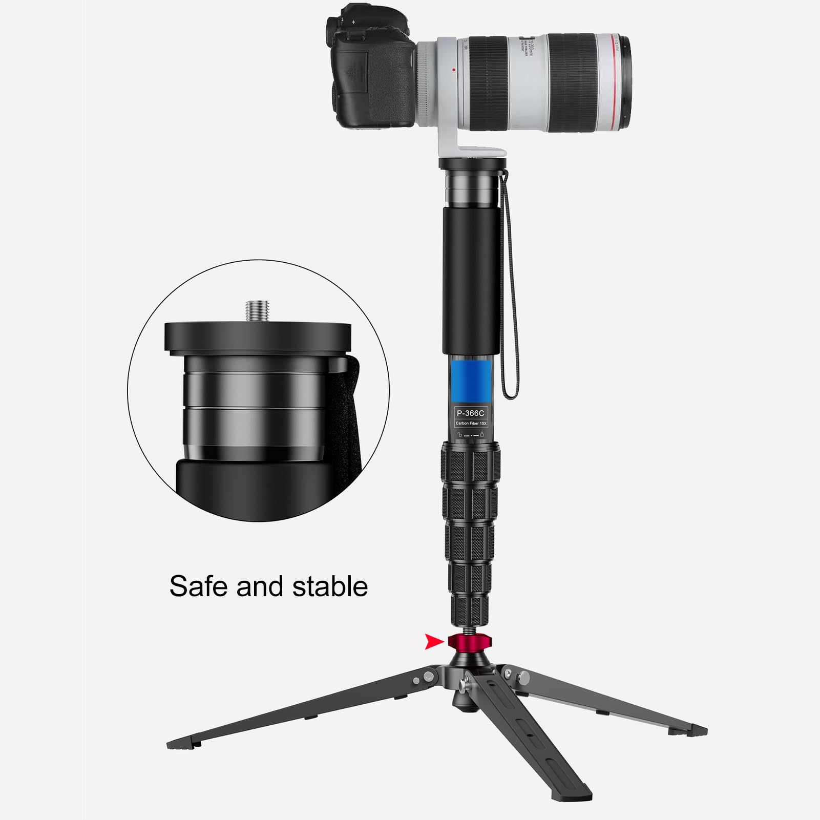 Camera Monopod Telescopic Carbon Fiber Lightweight Live for Streaming Stand