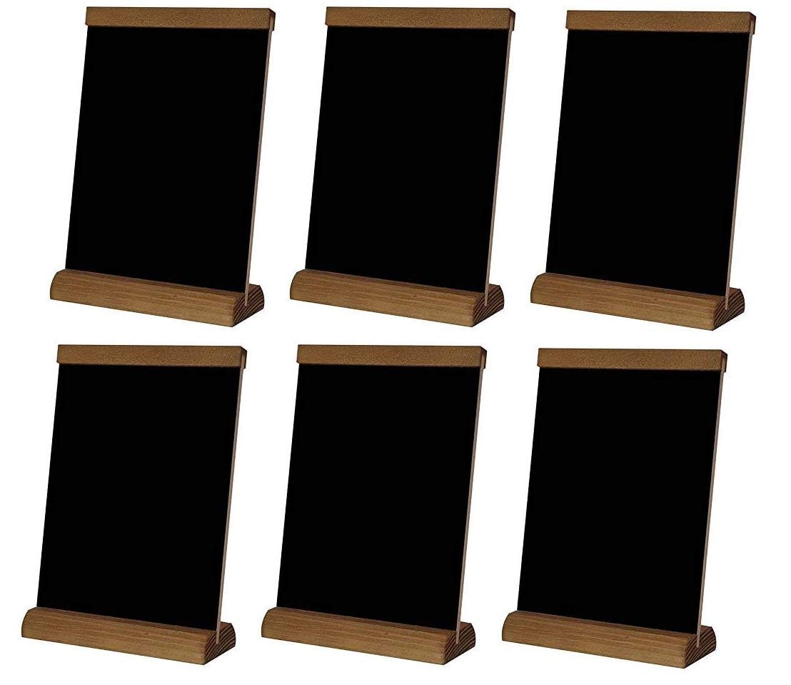 A4 6x Speisetafel KS-03 Tischaufsteller beidseitig beschreibbar Werbetafel Holztafel Kreidetafel (6er Pack nr 4)
