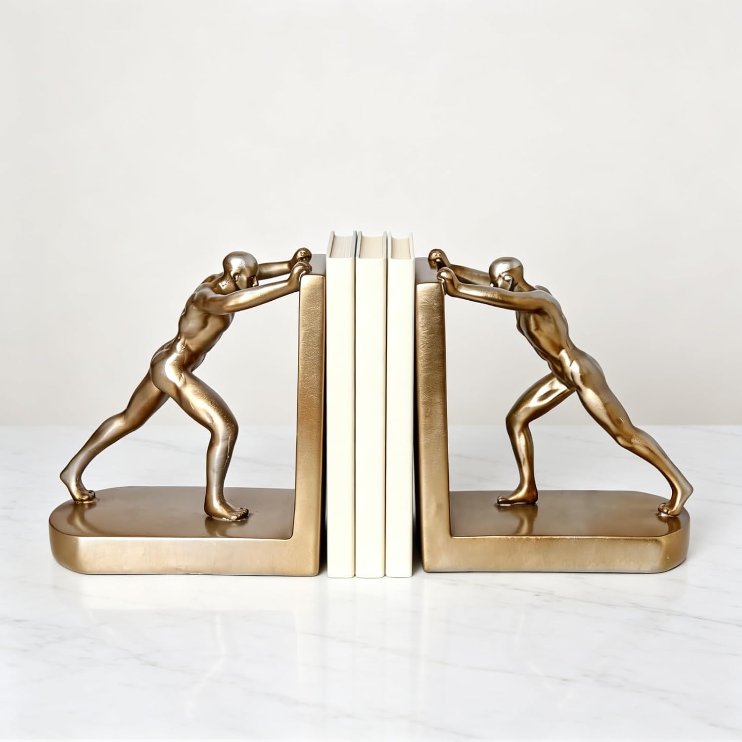 Heavy Duty Resin Bookends, 6.7in Bookends for Shelves, Office, Wedding Decorations, Gift for Book Lovers, Unique Decorative Bookends