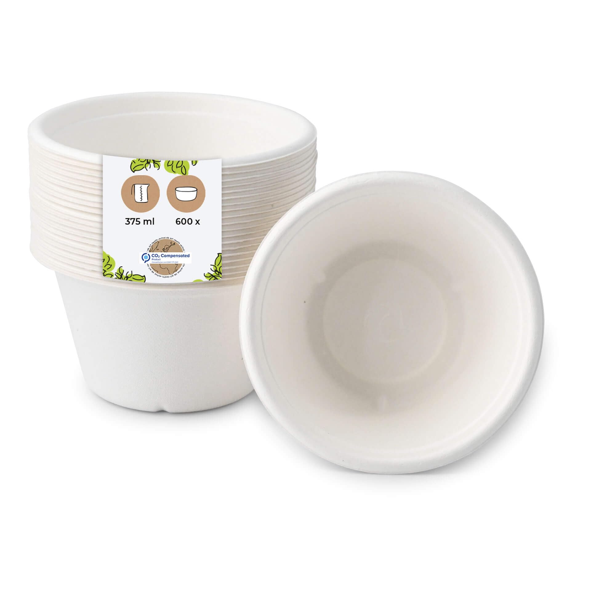 BIOZOYG Umweltfreundliche Suppenbecher aus Zuckerrohr I 600 Stück 375ml Einwegbecher Einmalbecher Wegwerfbecher I Bio Einweggeschirr Becher biologisch abbaubar, kompostierbar