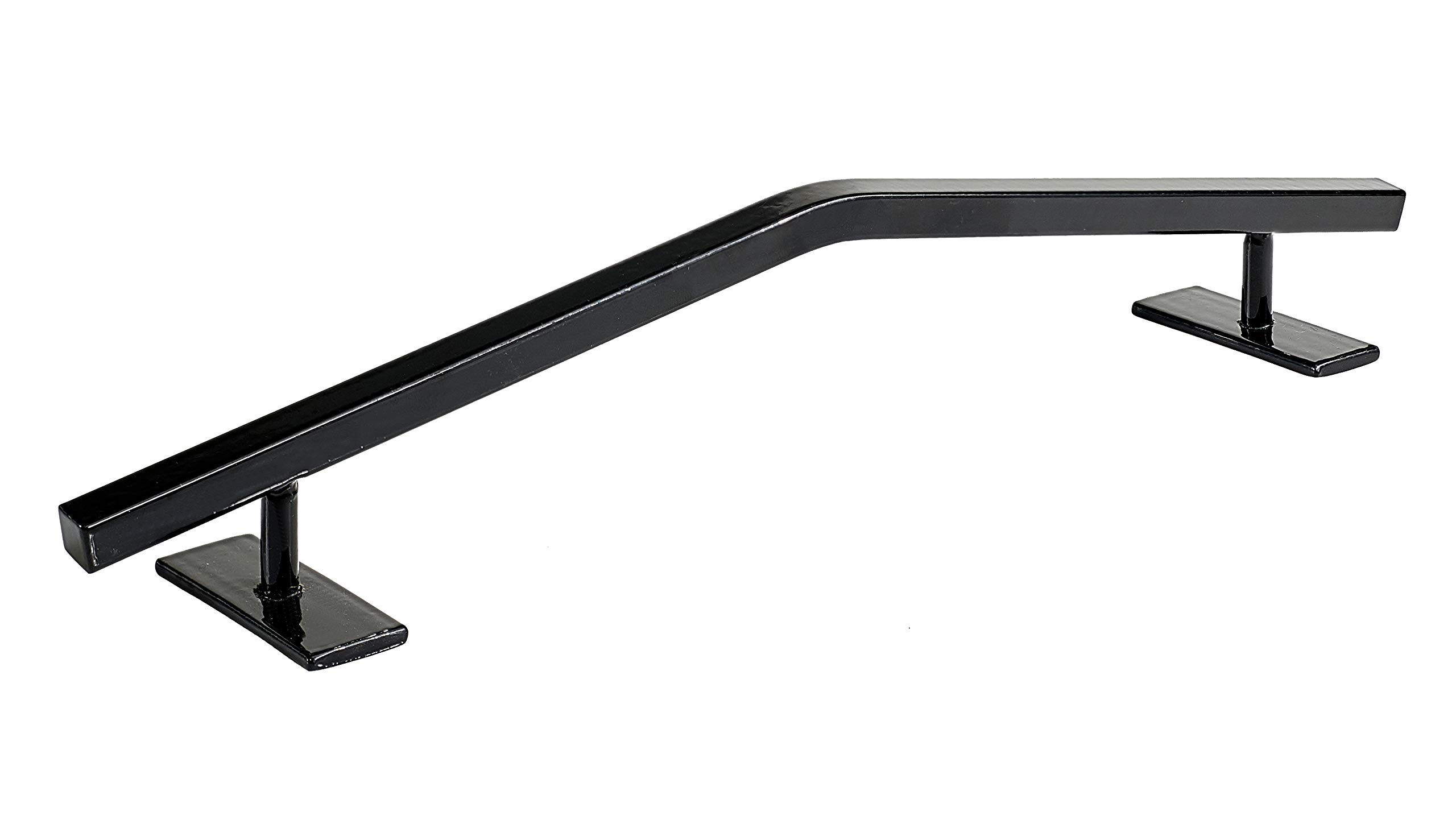 Fingerboard Rail Metal Solid Square Steel V Grind Rails Ramp and Skate Parks (R7) (Black)