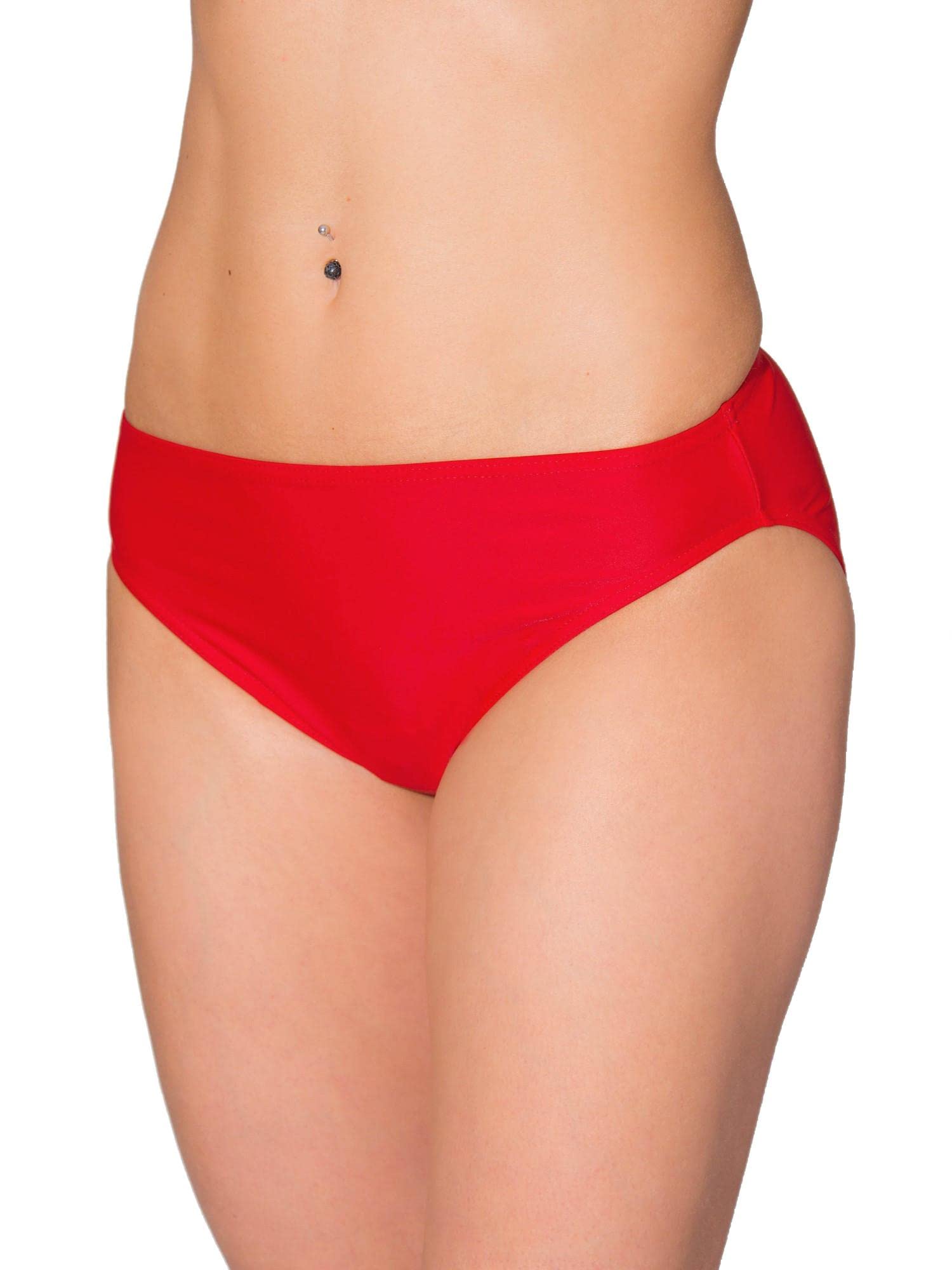 Aquarti Bikinihose Damen – mit mittlerem Bund, rote Größe 40