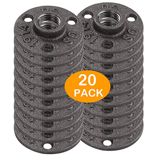 20 Pack 1/2" Cast Iron Floor Flange, CBTONE Black Flange Pipe Fittings