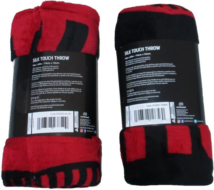 VF Oklahoma Sooners Set of 2 Throw Blankets, 45" x 60" inches Polyester Team Colors