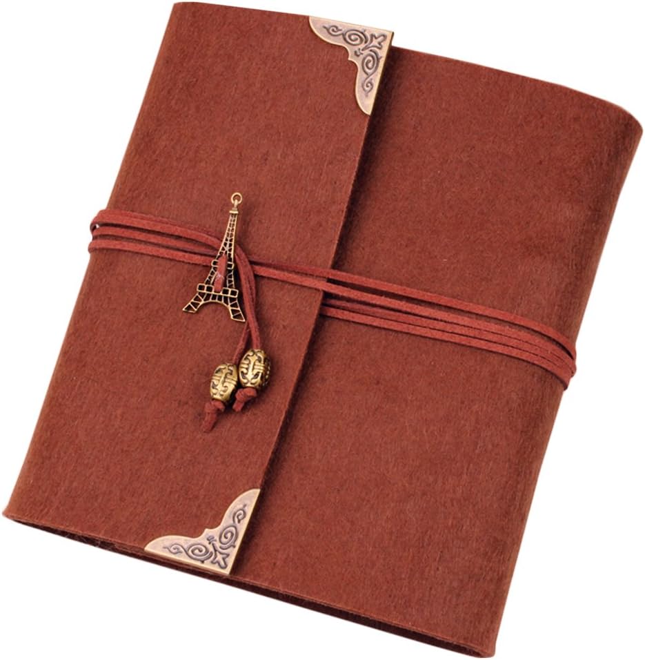 7x6" Scrapbook Diy Vintage Photo Album Brown Felt Cover