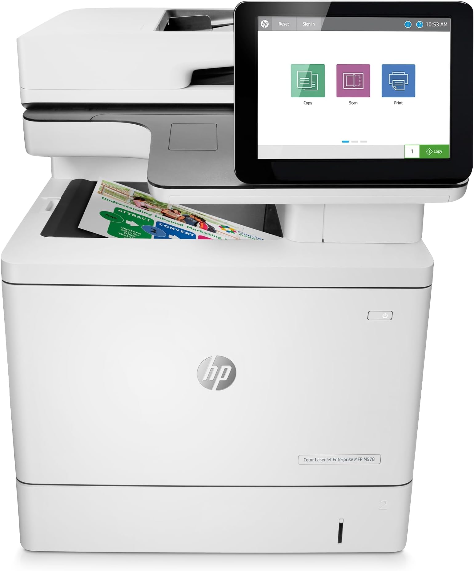 HP Color LaserJet Enterprise Multifunction M578dn Duplex Printer (7ZU85A), White