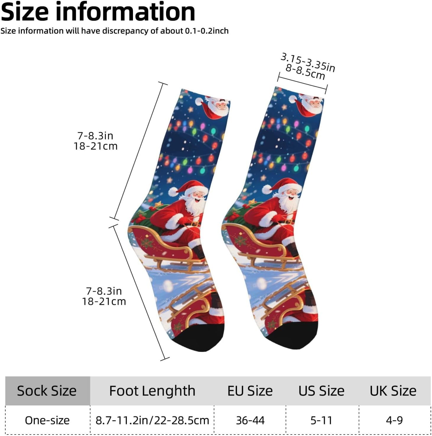Calf Socks Casual Above Ankle Sock Christmas Santa ClausCrew Socks for Men Women Moisture Wicking Cushion Sports