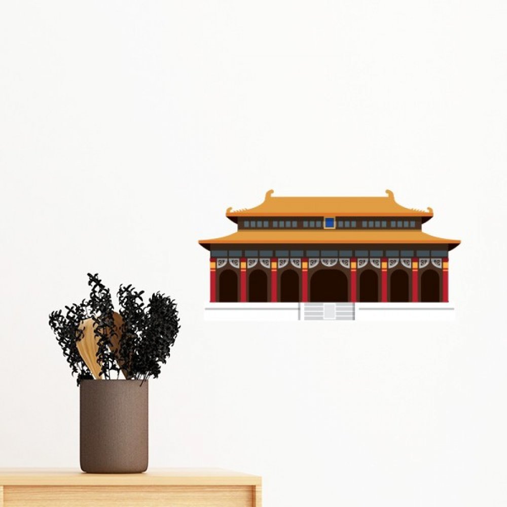 Sticker mural Tian'anmen Chine : grand autocollant amovible architecture chinoise 80cm