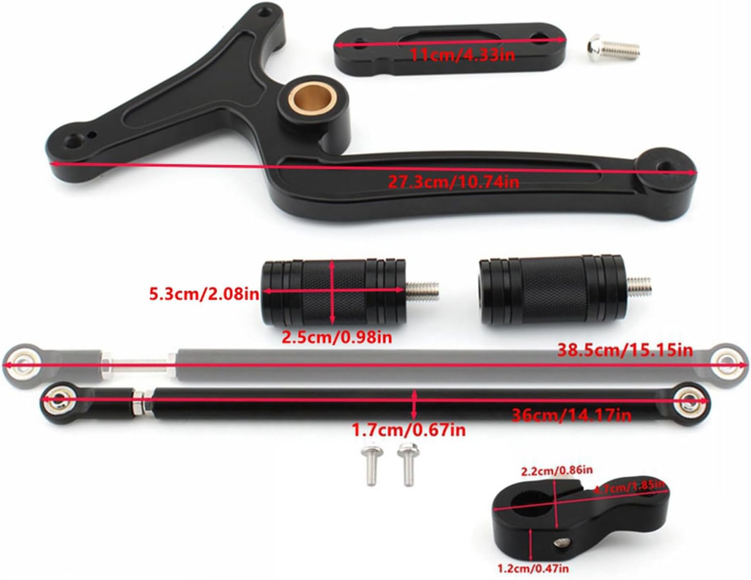 Motorcycle Shifter Linkage Rocker Arm Bracket Heel Toe Gear Shift Lever Pedal Kit Compatible with Indian Scout/Bobber/Sixty 2015-2025 (Black)