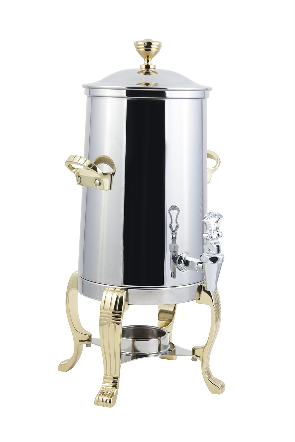 Bon Chef 41001 Stainless Steel Aurora Non-Insulated Coffee Urn, 2 gal Capacity, Brass Accents