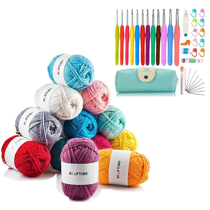 Buy Goodern Pure Cotton Yarn Set DIY Yarn 12PCS Large Acrylic Yarn