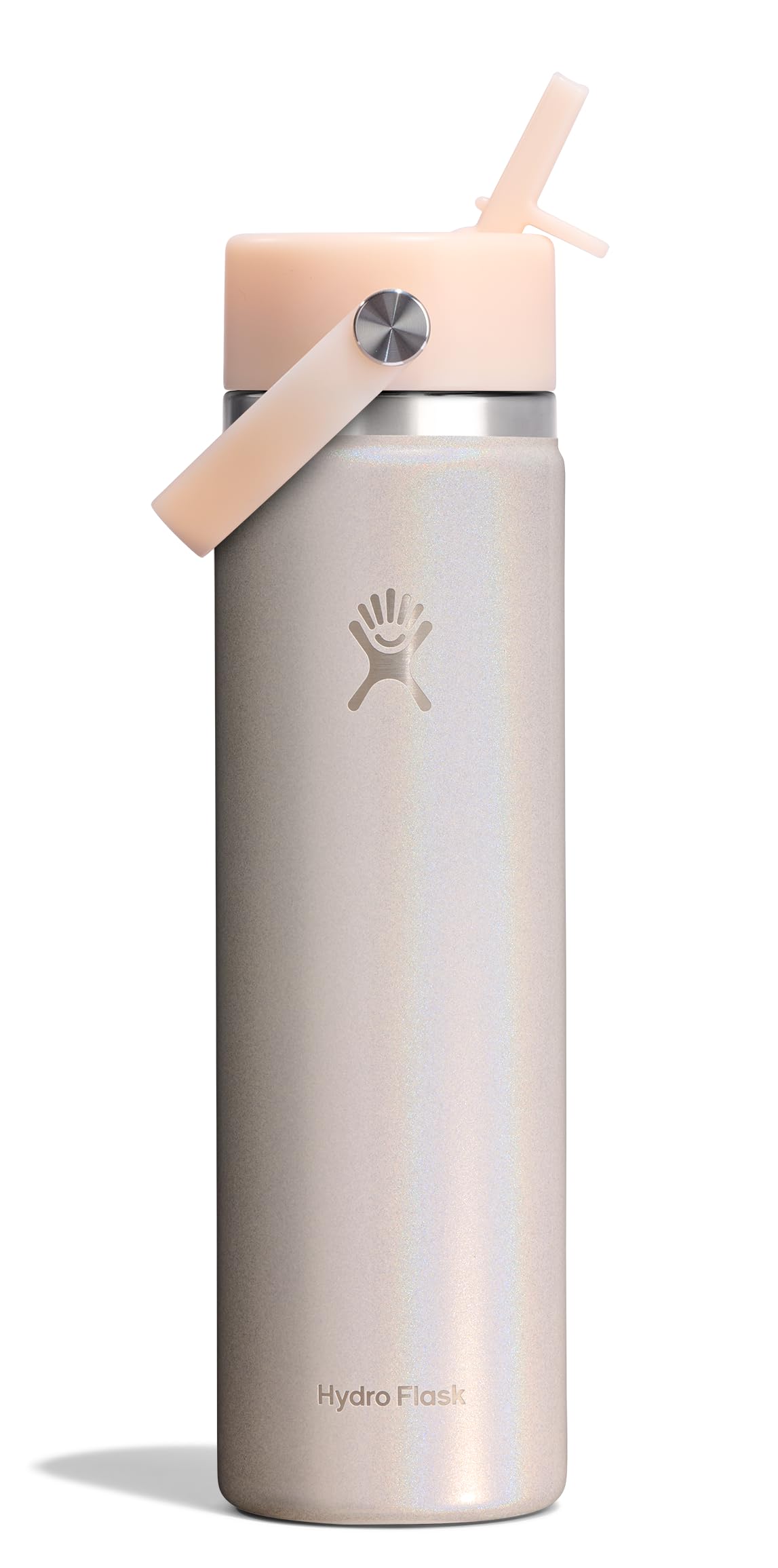 Hydro Flask Glimmer Cream Water Bottle - Insulated Stainless Steel - Wide Straw Lid, Non-Spill, Leakproof In 24 Oz