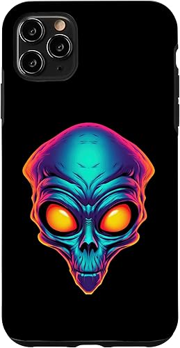 Miniatura 1 de iPhone 11 Pro Max Scary Alien Face UFO Alien Head Funny Alien Case
