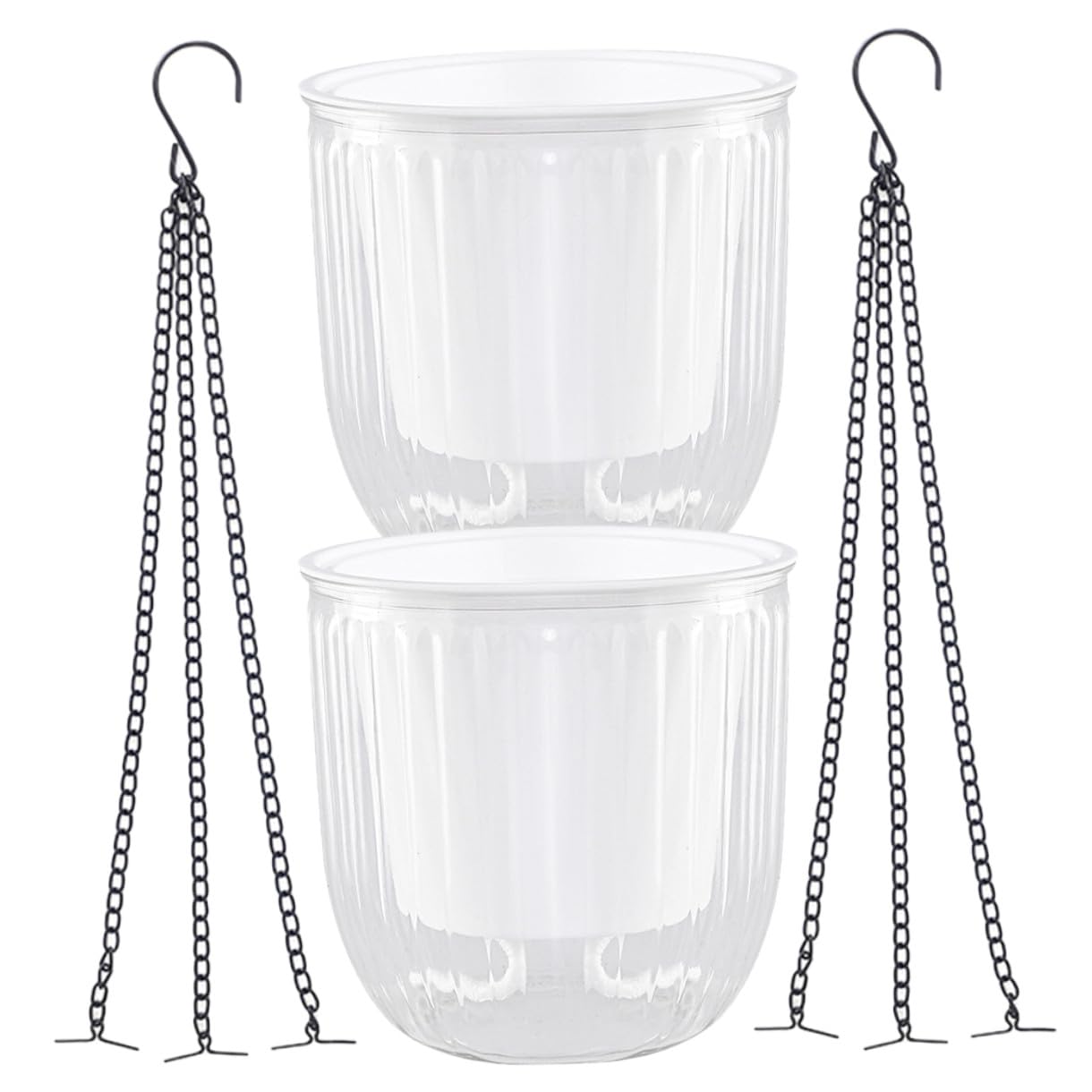 Pot suspendu auto-arrosage transparent pour fin des oublis d'eau