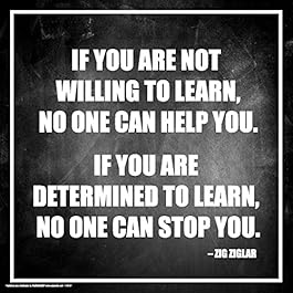 Culturenik Hilary Hinton Ziglar Determined to Learn Inspirational Motivational Speaker Author Celebrity Quote Classroom Print (Unframed 12×12 Poster)