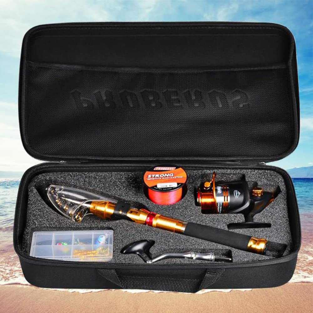 Kit de Canne à Pêche,InnovTec 2.7m Ultra Léger Canne à Pêche Télescopique en Fibre de Carbone,11+1BB 5.0:1 Rapport de Vitesse Moulinet Traînée Maximale 8kg Ensemble de Matériel de Pêche