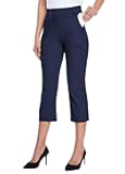Women's Capri Pants Dress Yoga Capri Stretch Business Work Casual Capris Straight Leg Office Pants 21