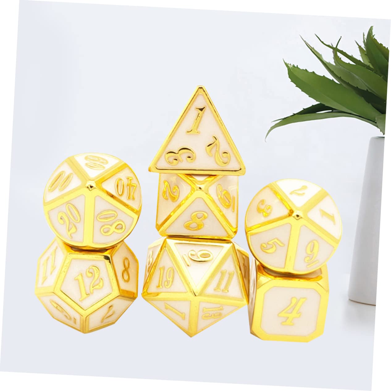 VICASKY Set de Dés Polyédriques Lot de 7 Légers et Portables en Alliage de Zinc Chiffres Nets, pour Jeux de Société et Soirées Entre Amis