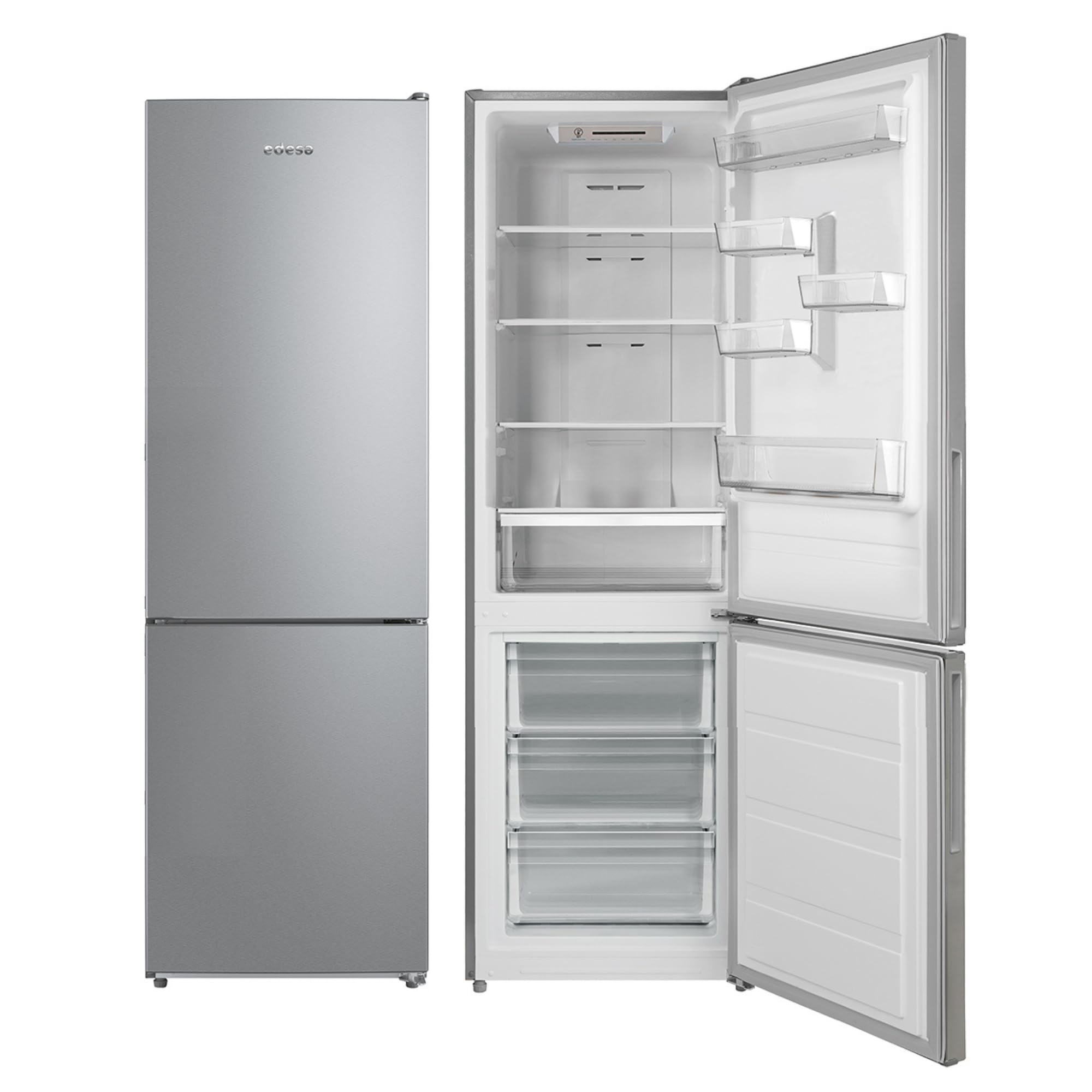 EDESA Frigorífico EFC-1821 NF EX/Combi TOTAL No Frost de 1.88 m con Regulación Electrónica de Temperatura LED Interior Tirador Integrado en la Puerta Capacidad de 310 L Ancho 59.5 cm Color Inox