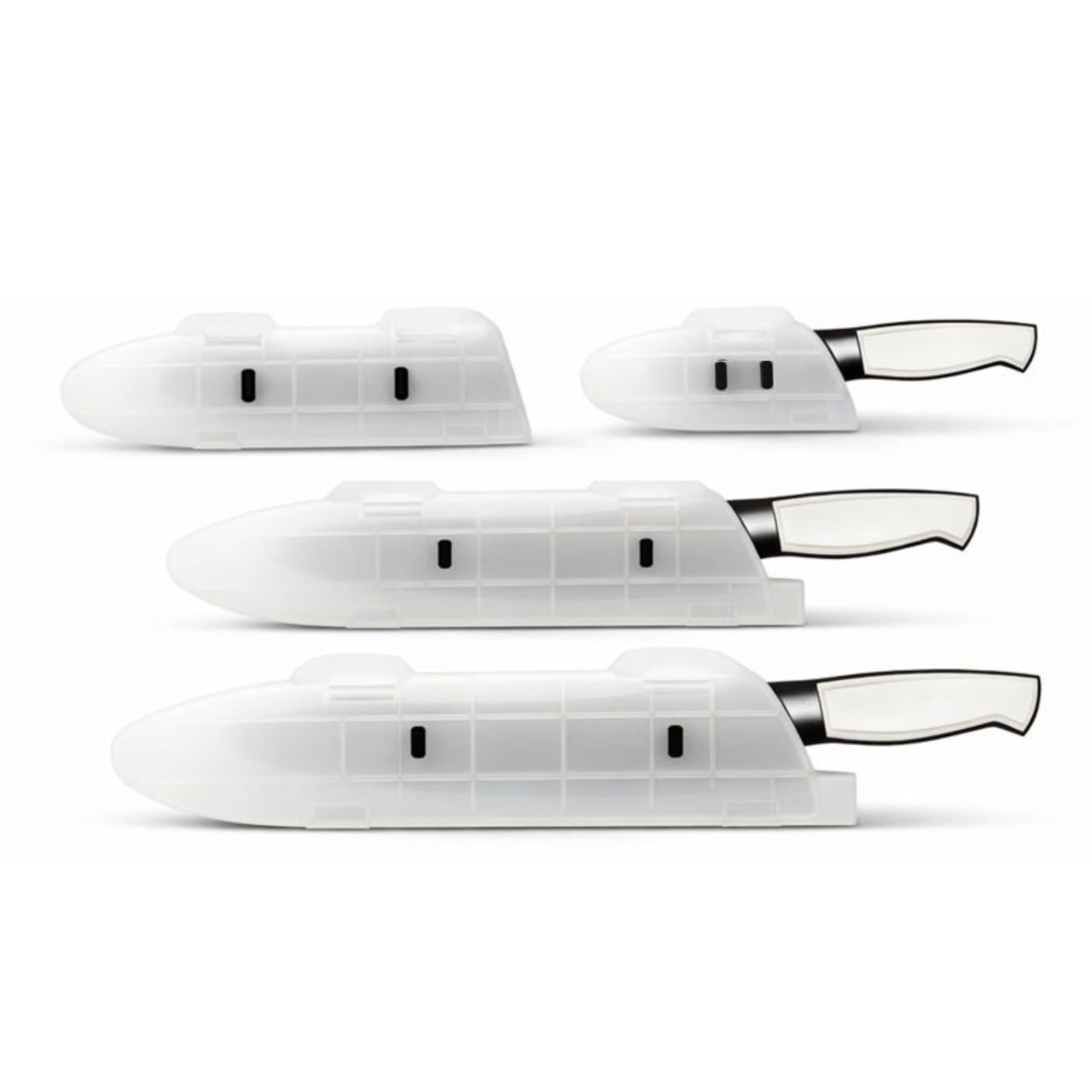 Protector de cuchilla: protección de cuchilla, ajuste seguro para almacenamiento y transporte, cocinas de chef y uso al aire libre, duradero, sin BPA, juego de 4 unidades (4, 6, 8, 10 pulgadas),