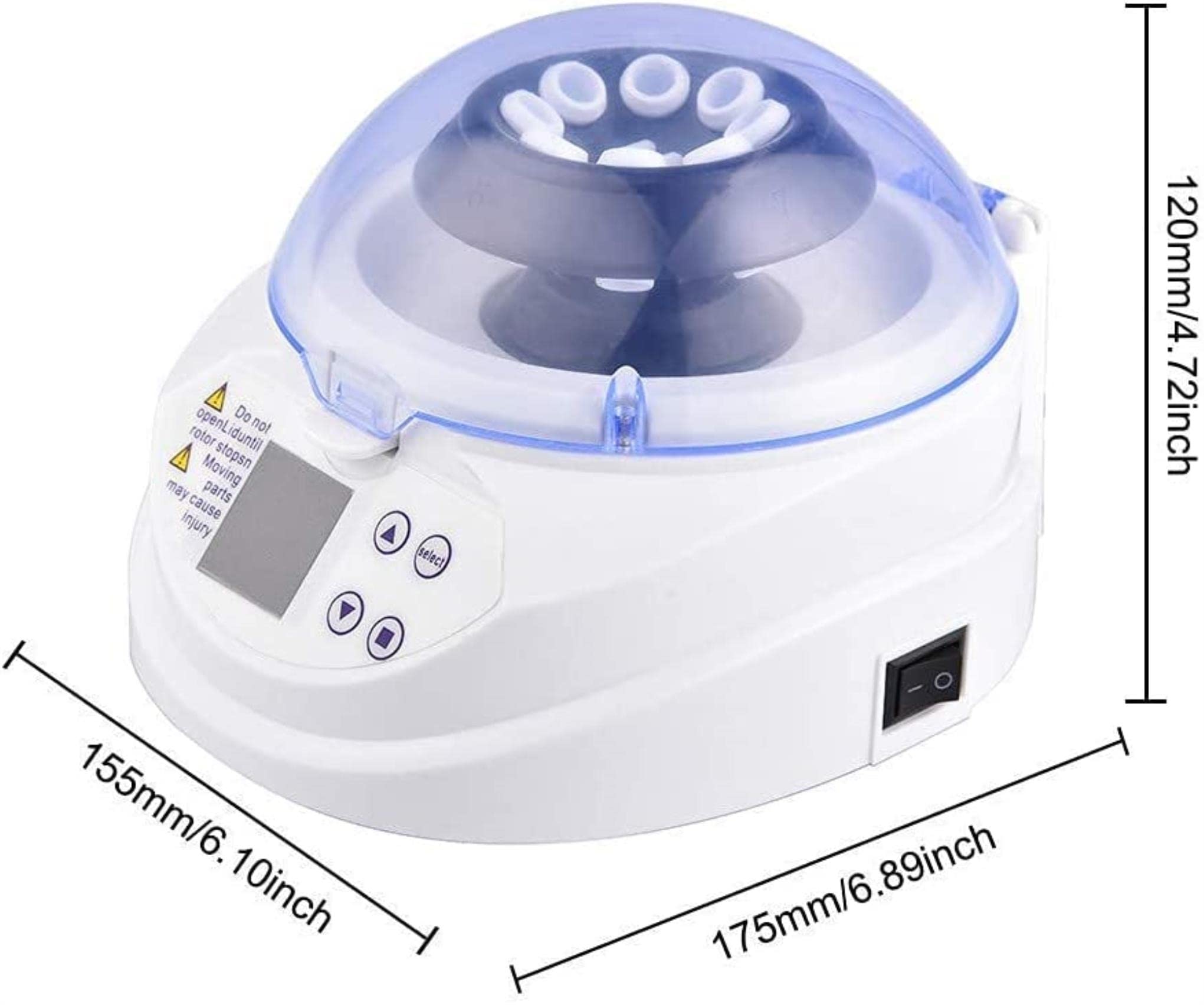 Mini centrífuga de Laboratorio clínico de Escritorio 0~12000RPM Centrífuga eléctrica Ajustable de Alta Velocidad Pantalla LED con Temporizador 0~9999min, Incluye Rotor de microtubo de 8 Posiciones