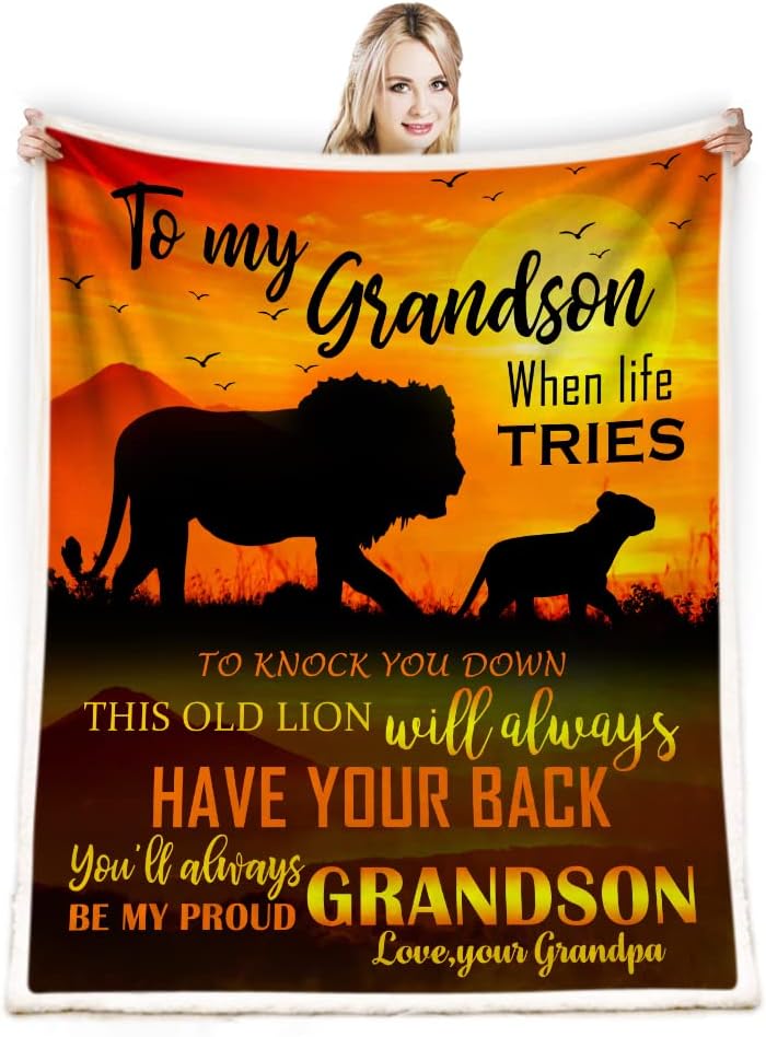 Juirnost Grandson Blanket from Grandpa Gifts for Grandson