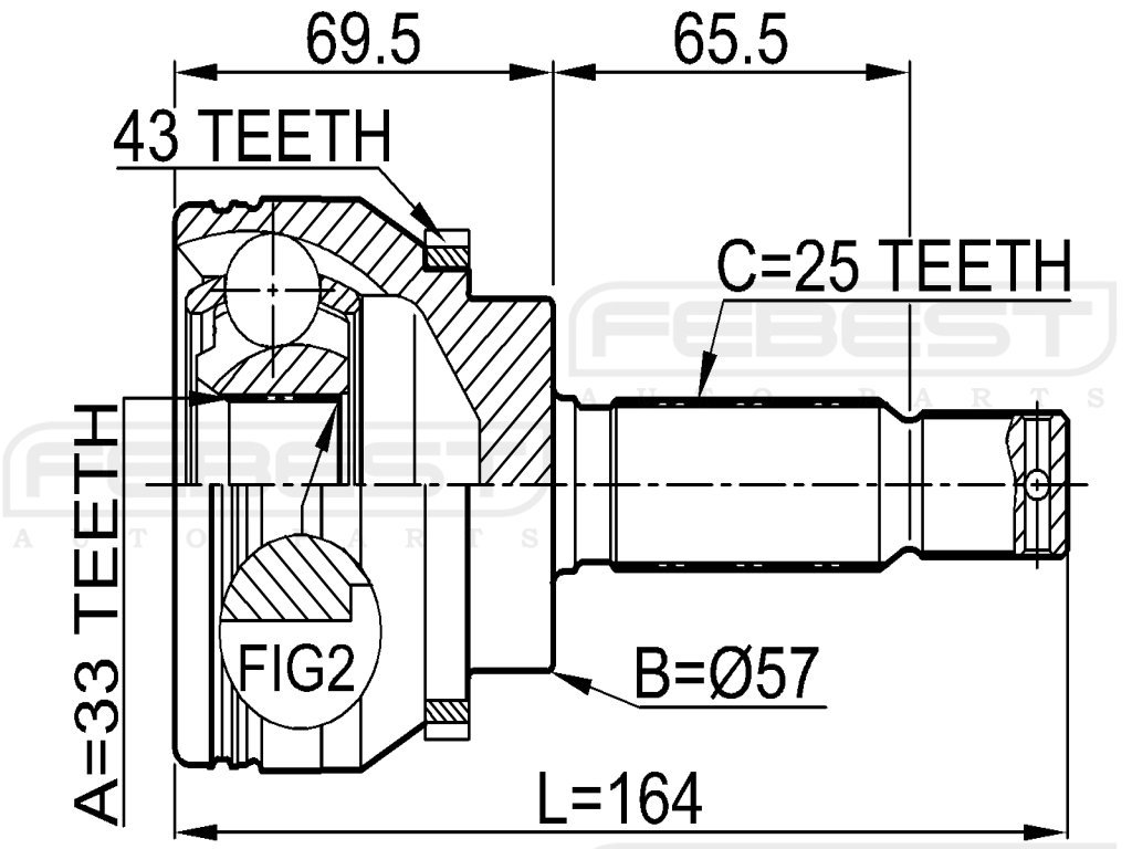 Amazon.com: Mr580731 - Outer CV Joint 33X57X25 For Mitsubishi 