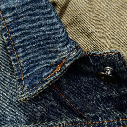 Denim Vest Men Sleeveless Lapel Ripped Jean Vests Cowboy Casual Jean Jacket with Rivets 80s Punk Outerwear Western Outfits4