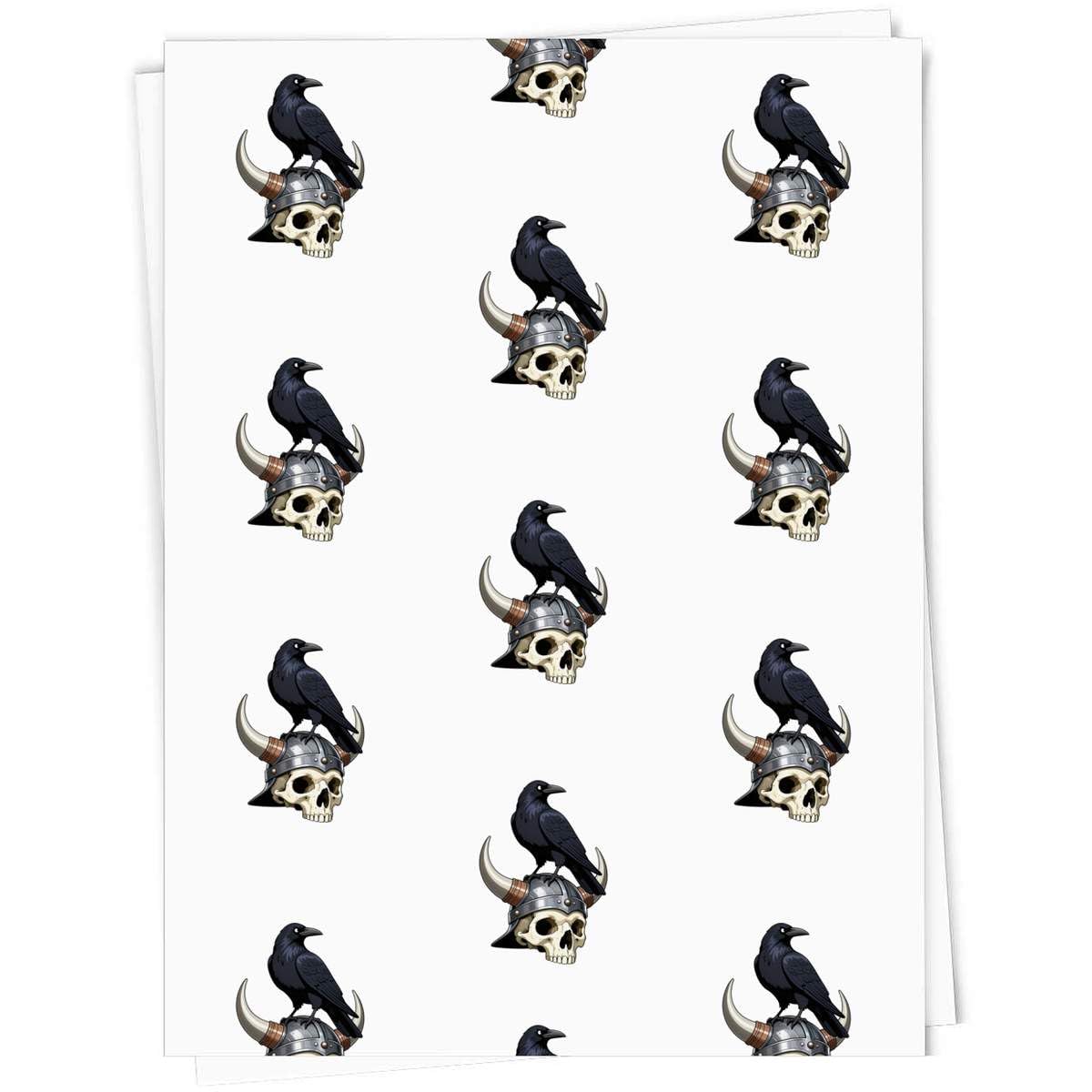Azeeda 5 x 'Raven on Viking Skull' Gift Wrap Paper (GI00131883)