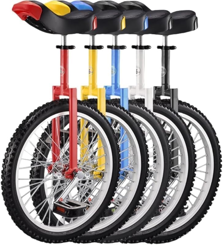 Scifimp子供用一輪車、16〜24インチ、小学生から大人まで使用可能、白、レーシングスタイル、耐久性に優れ、男の子にも女の子にも