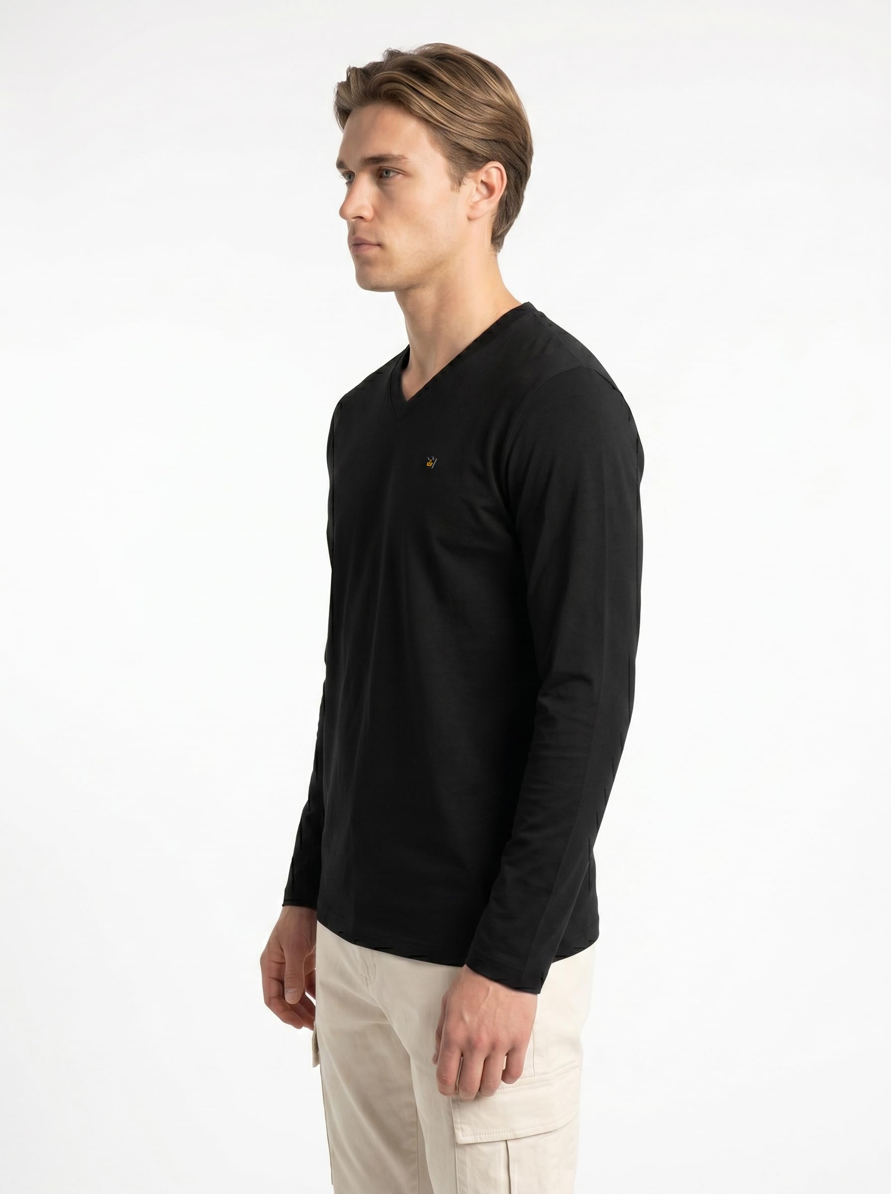 Paquete de 3, 4 camisetas de manga corta y larga con cuello en V para hombre, cómodas camisetas de cuello en V para gimnasio, correr, entrenamiento y salidas casuales