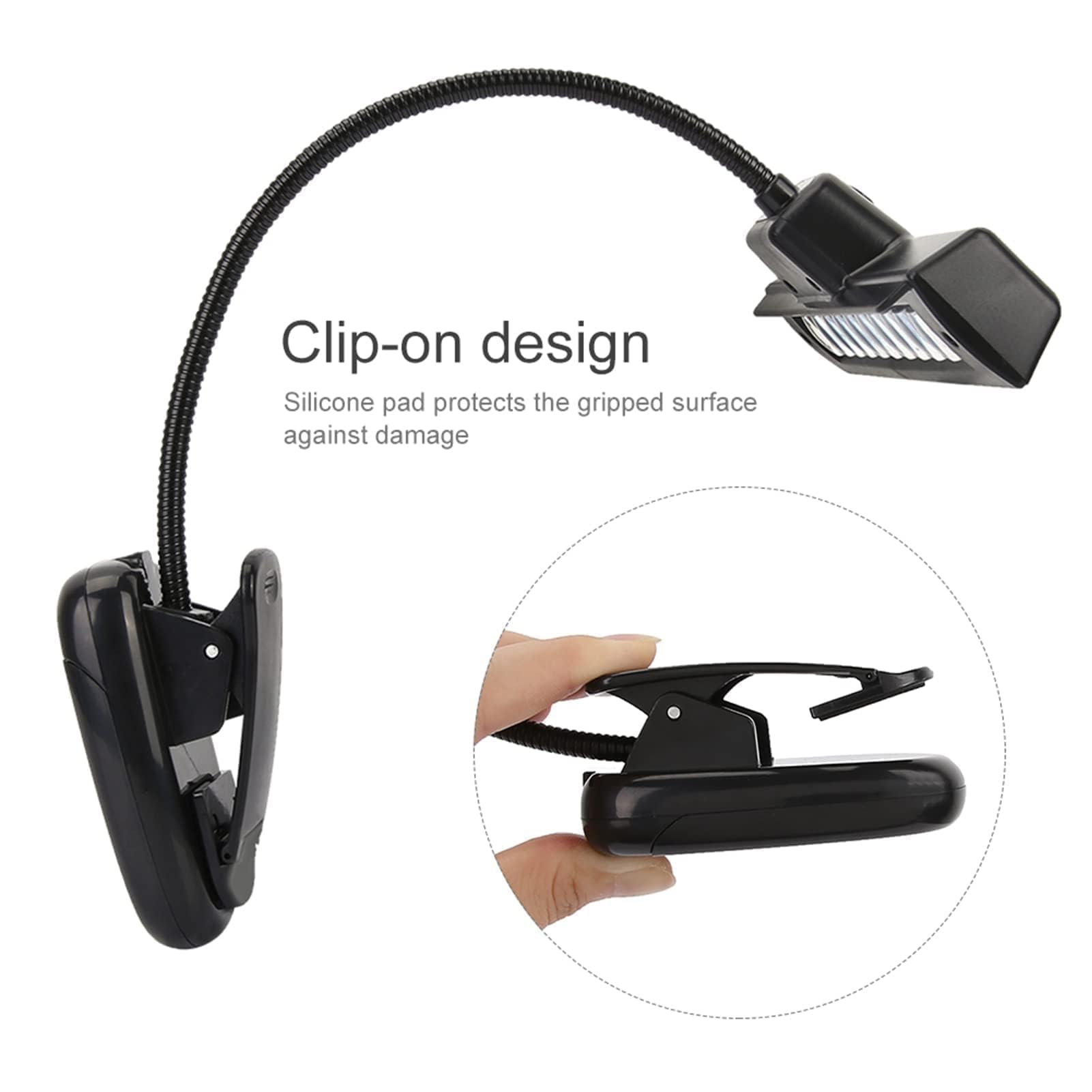Agatige Luz de Atril Musical, 10 Leds Clip On Piano Luces Usb Recargable Luz de Trabajo Piano Orquestal Luz para Piano, Lectura, Costura, Trabajo 27 * 14 * 8 Cm