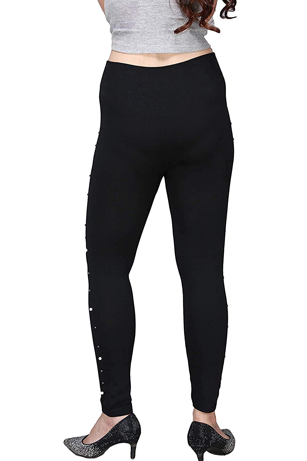 SVS ONLINE Stretchable Gym Wear Sports Leggings | Ankle Length Workout Tights | Fitness Yoga Track Pants for Girls & Women | Free Size 26-34 inch | Multicolour